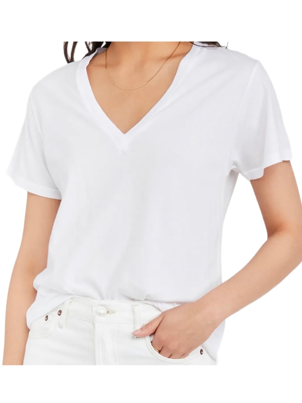 Stance Womens The V Neck T Shirt Soft Butter Blend WHITE XS XSMALL NEW